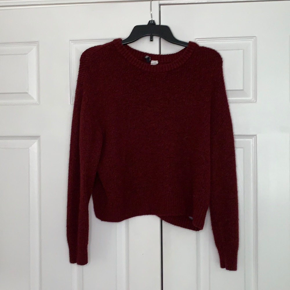Divided H&M Cropped Maroon Sweater